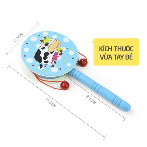 Xúc xắc lục lạc trống gỗ-00304