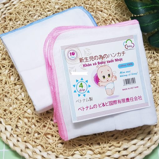 Bán buôn Khăn xô sữa trắng 4 lớp(gói 10 khăn) giá sỉ ( SLL ib zalo)-00693
