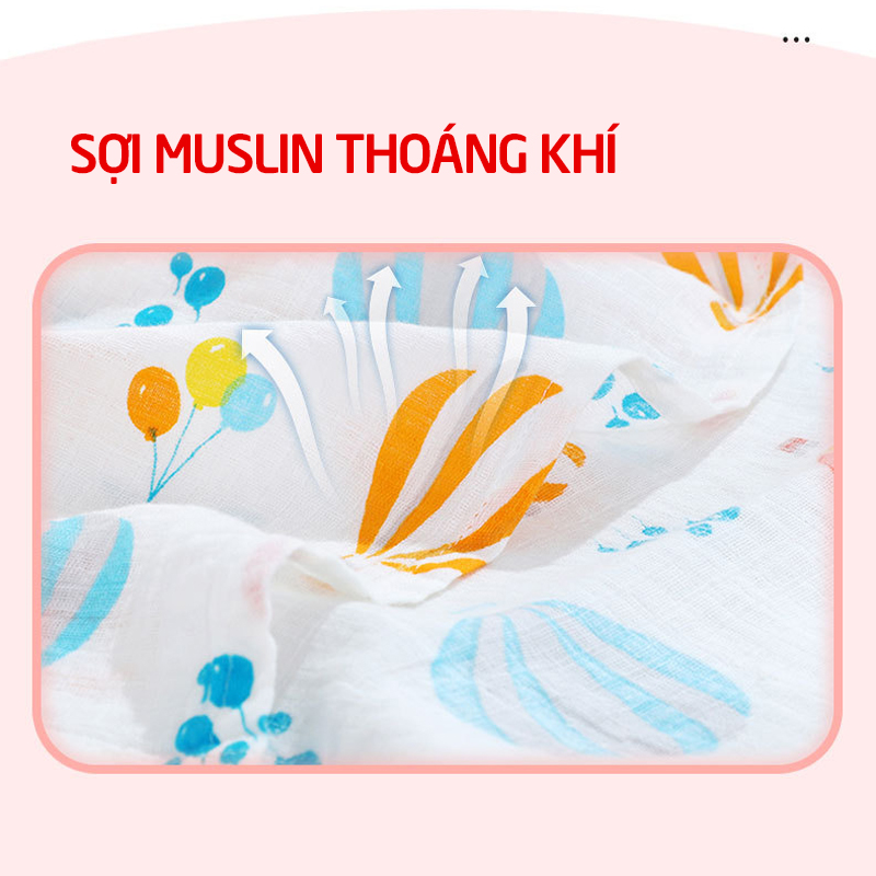 Bán buôn Khăn tắm cho bé Muslin( dạng cuộn) 110x110cm giá sỉ - tongkhothienan.com
