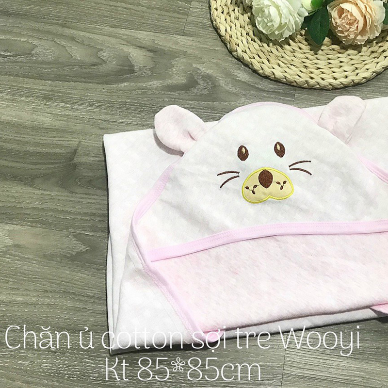 Chăn ủ cotton cho bé hình thú Wooji - tongkhothienan.com