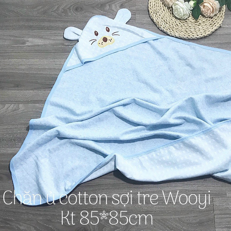 Chăn ủ cotton cho bé hình thú Wooji - tongkhothienan.com