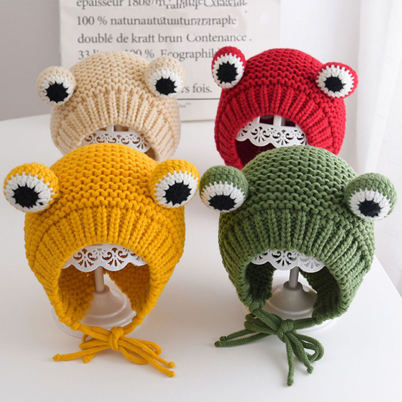 Mũ len trẻ em hình ếch Hàn Quốc - tongkhothienan.com