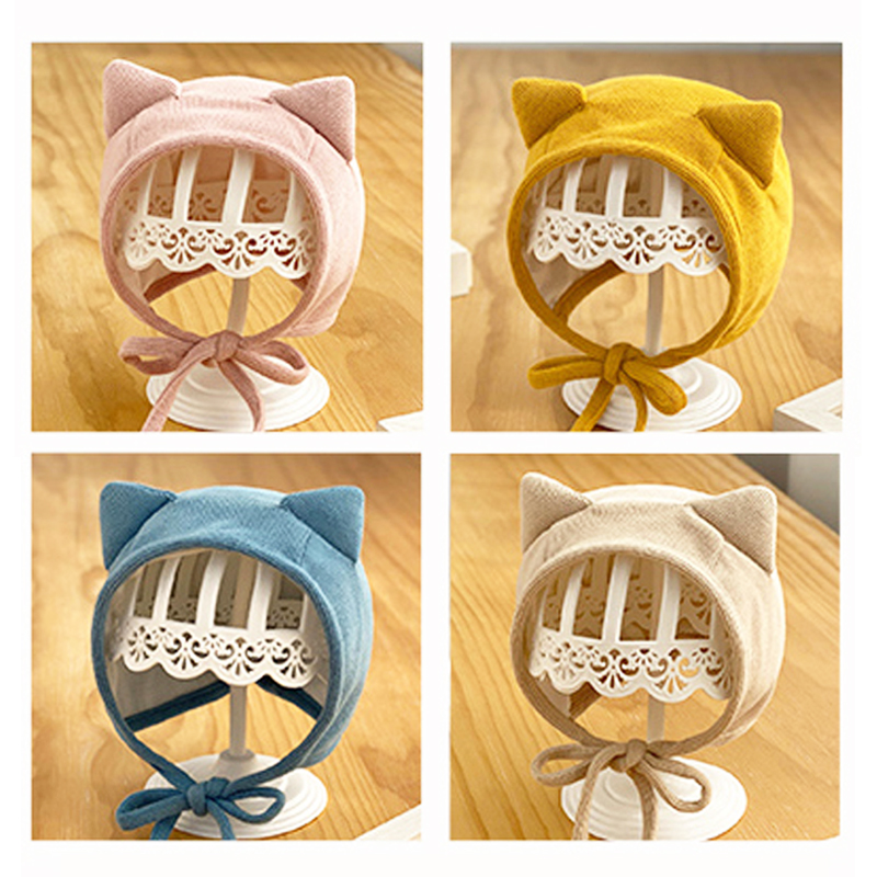 Mũ nỉ nhung tai mèo xinh xắn cho bé - tongkhothienan.com