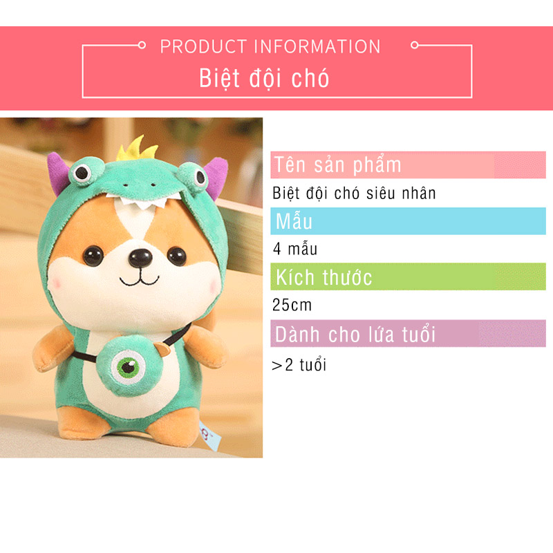 Đồ chơi cho bé chó bông shiba cosplay cute ( SLL ib zalo) - tongkhothienan.com