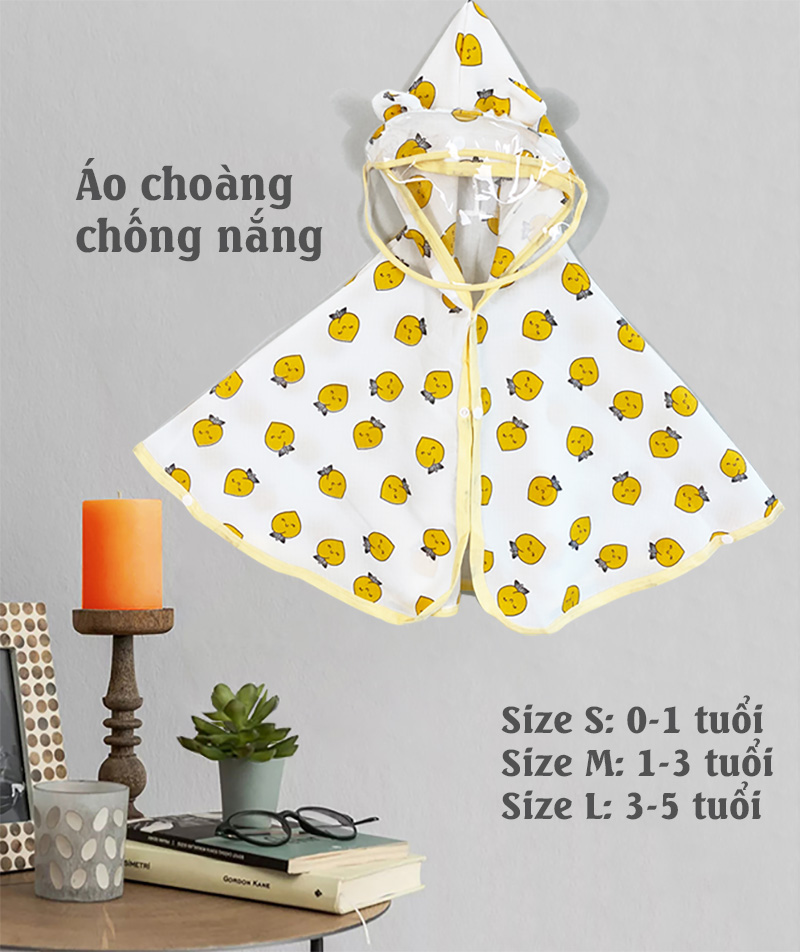 Áo choàng chống nắng cho bé có kính chống giọt bắn - tongkhothienan.com
