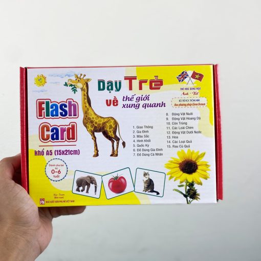 Bộ Thẻ học thông minh song ngữ khám phá thế giới xung quanh loại thẻ to 12x16cm ( SLL ib zalo)- 88274