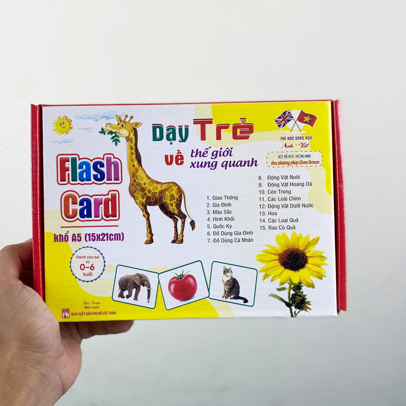 Bộ Thẻ học thông minh song ngữ khám phá thế giới xung quanh loại thẻ to 12x16cm - tongkhothienan.com