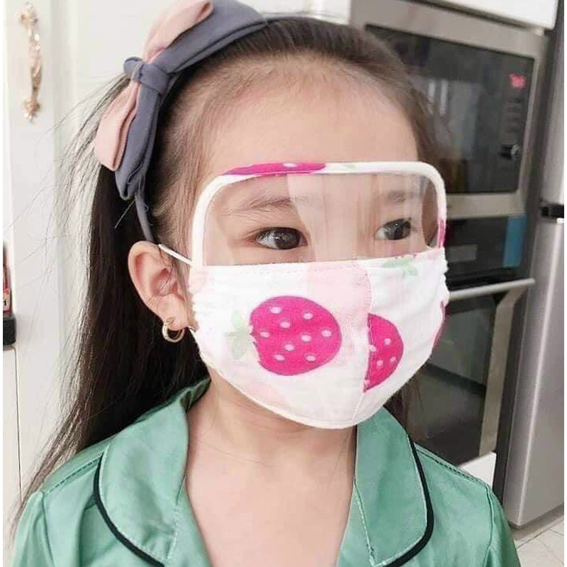 Khẩu trang cho bé có kính chống giọt bắn - tongkhothienan.com