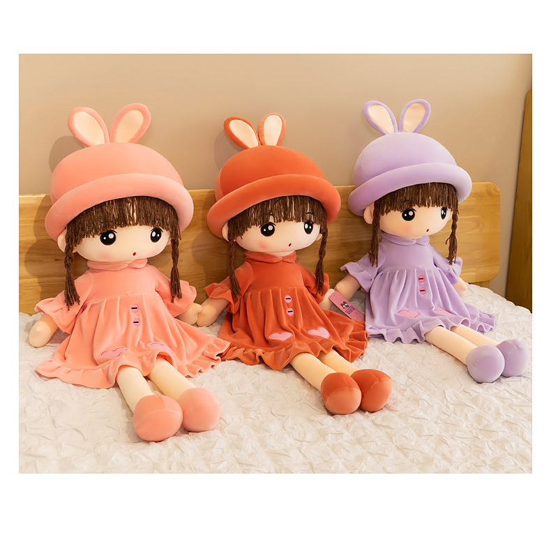 Búp bê bông tai thỏ váy nhung cho bé gái ( SLL ib zalo) - tongkhothienan.com