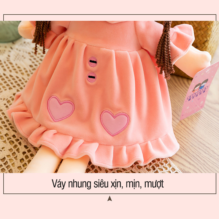 Búp bê bông tai thỏ váy nhung cho bé gái ( SLL ib zalo) - tongkhothienan.com