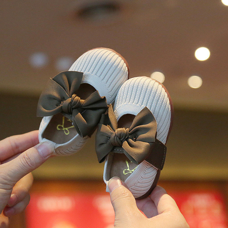 Giày cho bé gái nơ sọc gân Hàn Quốc - tongkhothienan.com