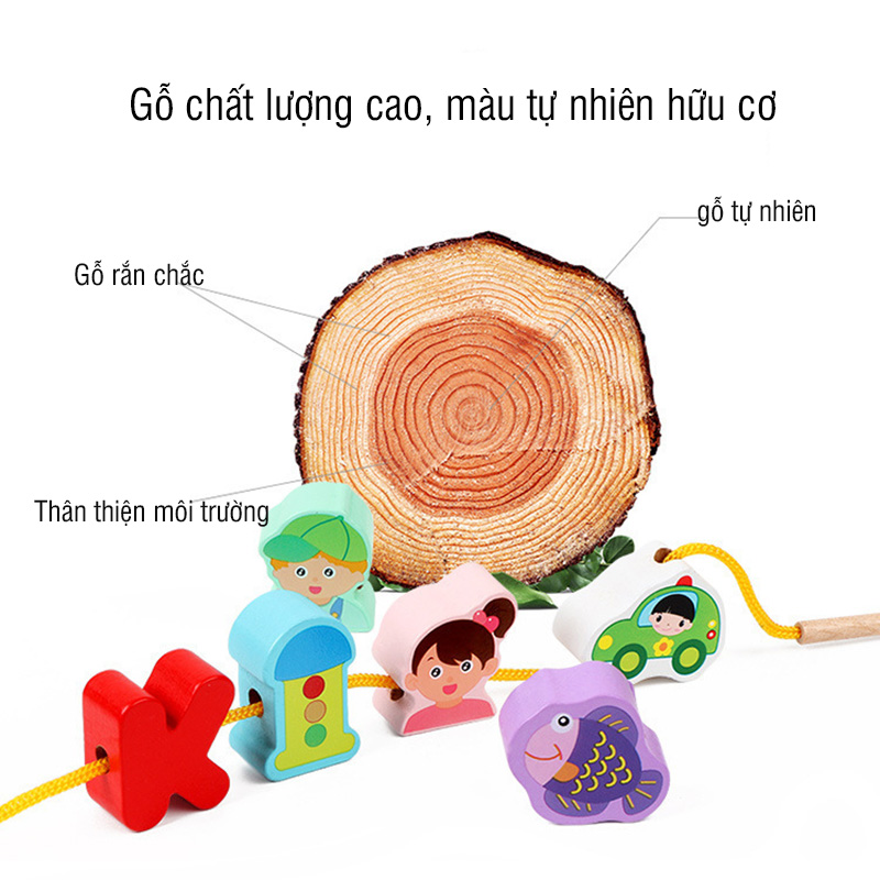 Đồ chơi trẻ em xâu hạt gỗ 75 chi tiết - tongkhothienan.com
