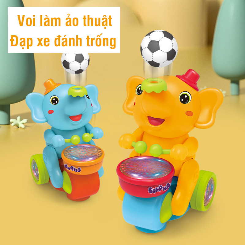 Đồ chơi trẻ em voi làm xiếc thổi bóng lơ lưng phát nhạc - tongkhothienan.com