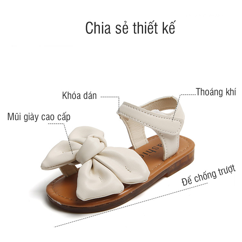 Dép sandal cho bé nơ hở mũi size 21-25 MS 5785 - tongkhothienan.com