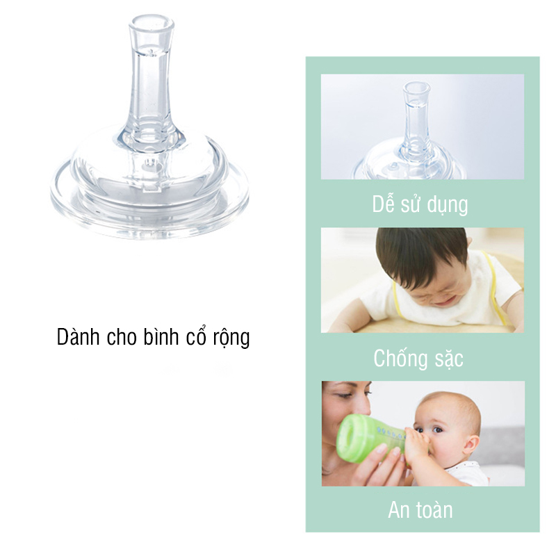 Ống hút chống sặc thay thế cho bình cổ rộng cho bé tập uống nước - tongkhothienan.com