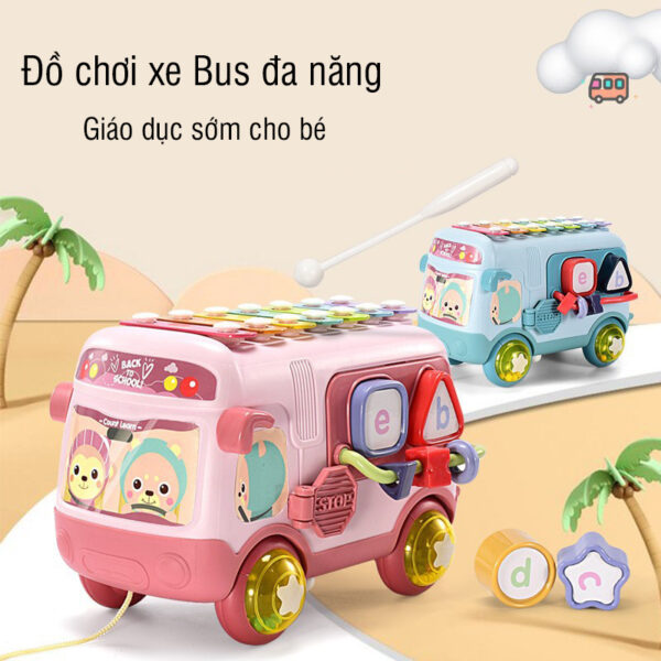 Đồ chơi giáo dục thông minh sớm xe bus đa năng - tongkhothienan.com