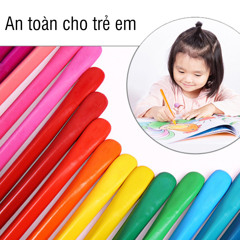 Hộp 36 Bút màu sáp hữu cơ cho bé tặng kèm 10 tập tô - tongkhothienan.com