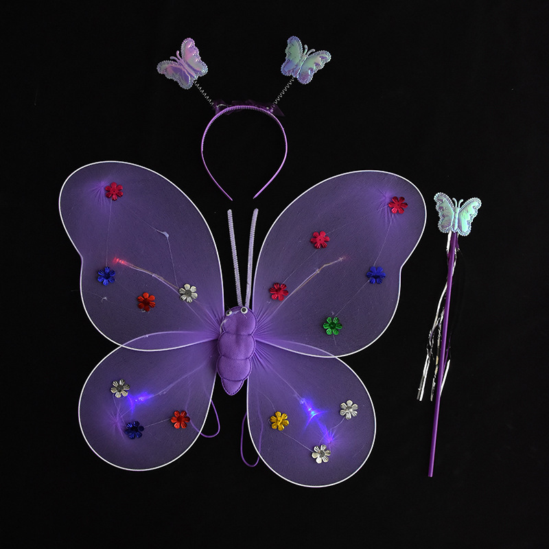 Bộ cánh bướm thiên thần phát sáng kèm gậy và vương miện - tongkhothienan.com