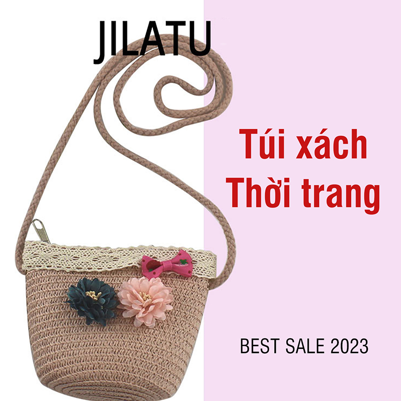 Túi xách cho bé gái thời trang trẻ em bằng rơm - tongkhothienan.com