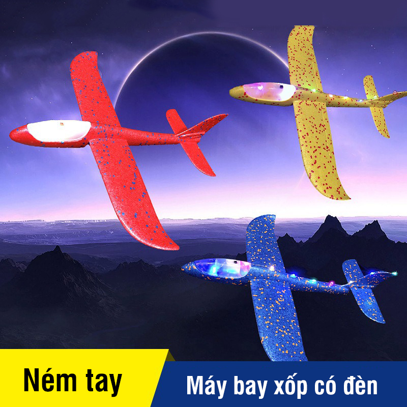 Đồ chơi ném máy bay xốp có đèn led - tongkhothienan.com