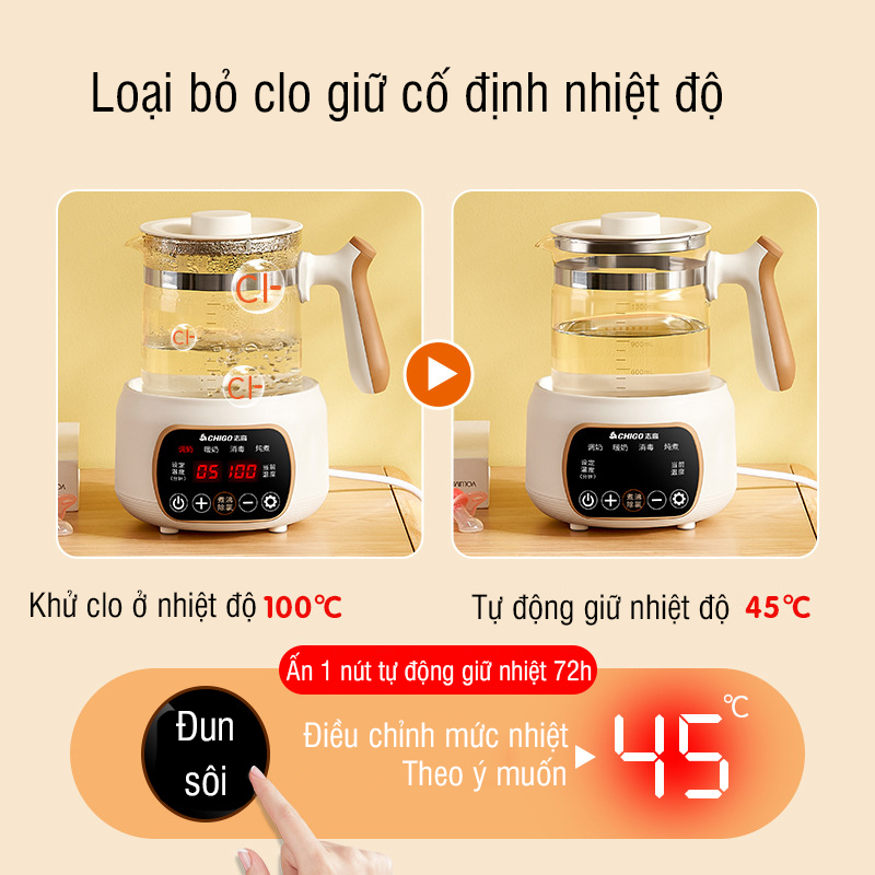 Sỉ máy đun nước pha sữa cho bé đa chức năng Chigo (SLL ib) - tongkhothienan.com