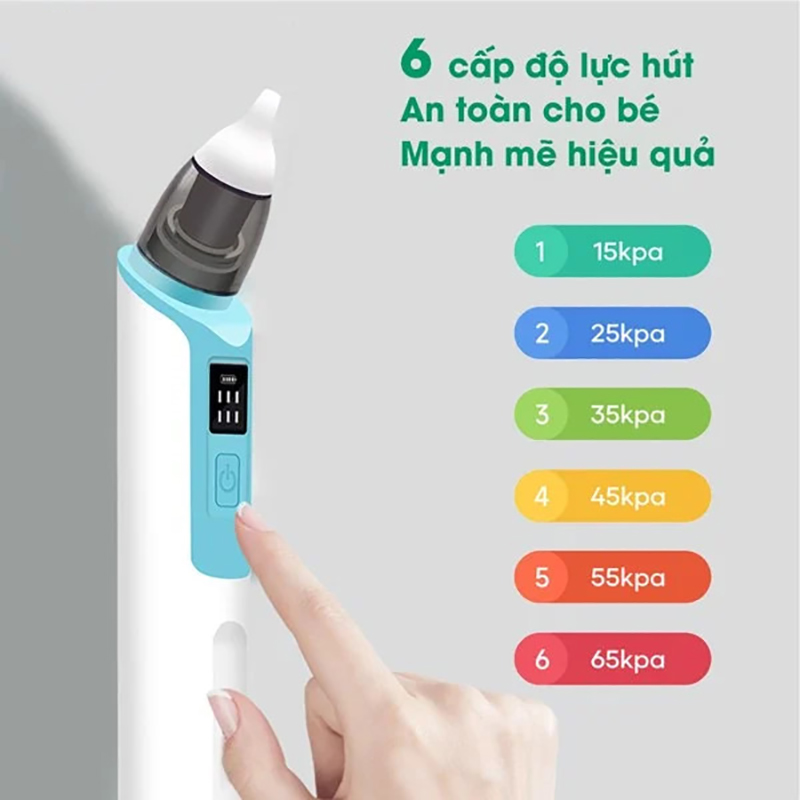 Dụng cụ máy hút mũi cho bé thế hệ mới 6 cấp độ hút sạc pin - tongkhothienan.com