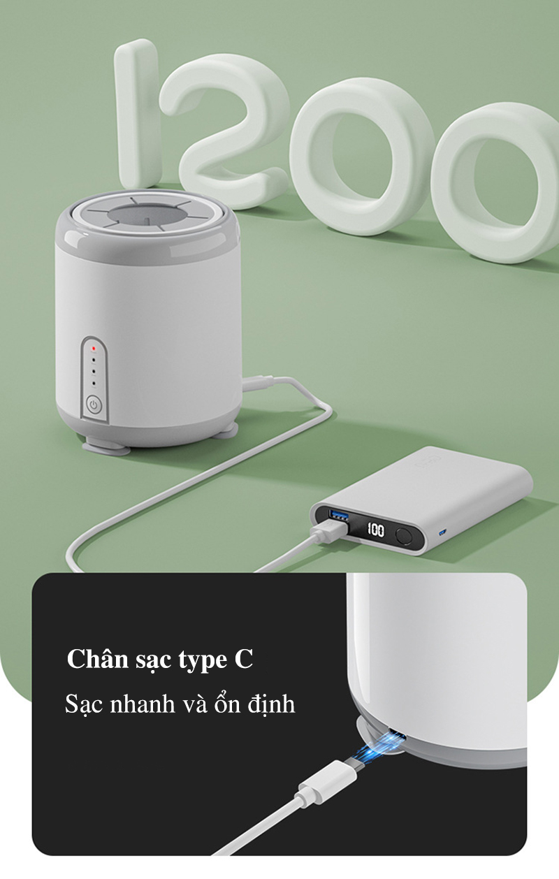 Máy lắc bình sữa tự động sạc USB không tạo bọt, không vón cục - tongkhothienan.com