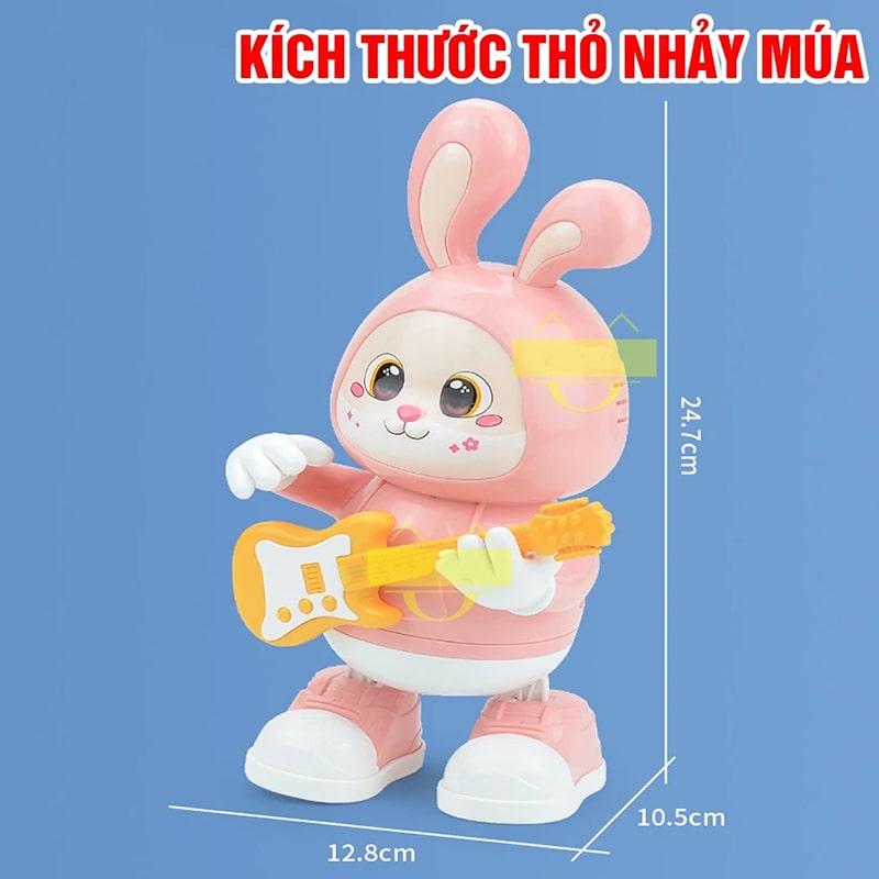 Thỏ đánh đàn có đèn nhạc THL004