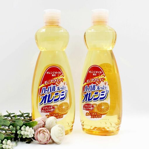 Nước rửa chén diệt khuẩn tinh chất cam 600ml Mitsuei KNB40610 thùng 120 chai