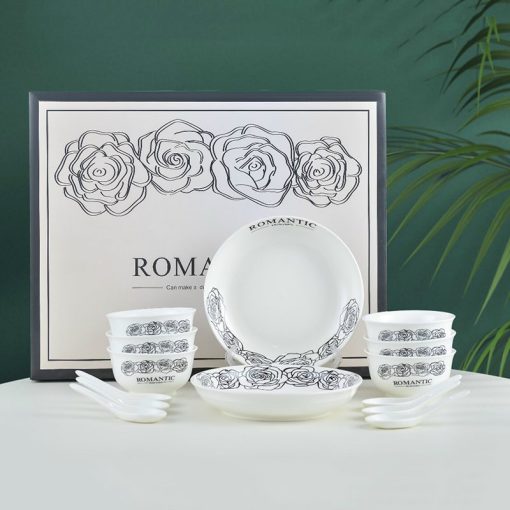 Set bát hoa hồng 14 chi tiết TMG018 thùng 16 set