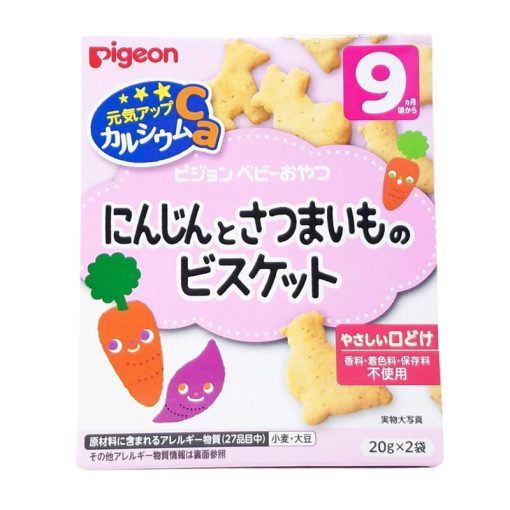 Bánh ăn dặm Pigeon vị cà rốt, khoai lang AD3937 thùng 24 hộp