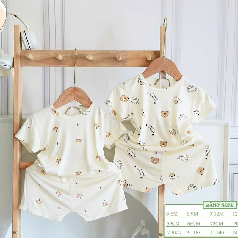 Bộ cộc tay cotton lạnh TT020 lố 50 bộ đều 5 size