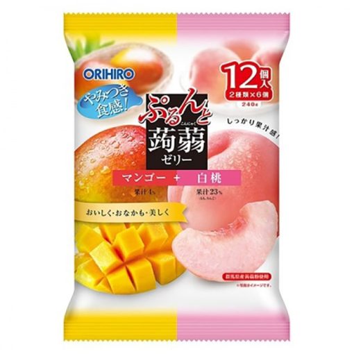 Thạch Orihiro vị xoài và đào trắng 240g AD2674 thùng 12 gói