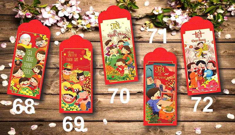 Lì xì truyền thống tết LX005 thùng 10k chiếc Lì xì truyền thống tết LX005 thùng 10k chiếc