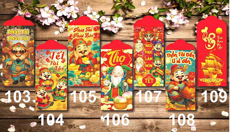 Lì xì truyền thống tết LX005 thùng 10k chiếc Lì xì truyền thống tết LX005 thùng 10k chiếc