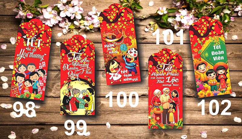 Lì xì truyền thống tết LX005 thùng 10k chiếc Lì xì truyền thống tết LX005 thùng 10k chiếc