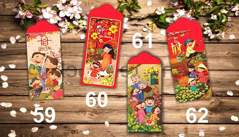 Lì xì truyền thống tết LX005 thùng 10k chiếc Lì xì truyền thống tết LX005 thùng 10k chiếc