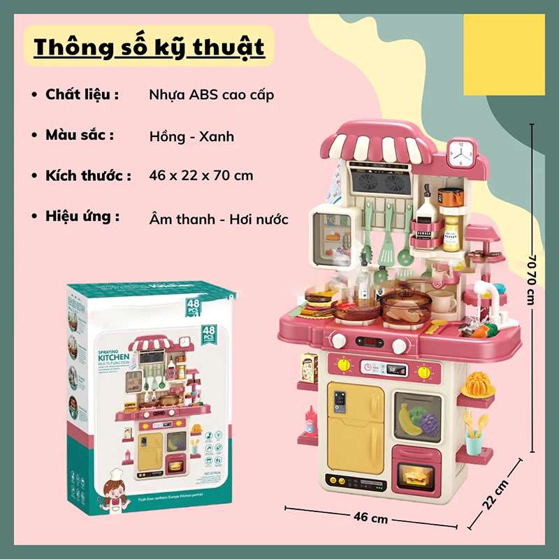 Đồ chơi nấu ăn cỡ lớn 48 chi tiết hd132