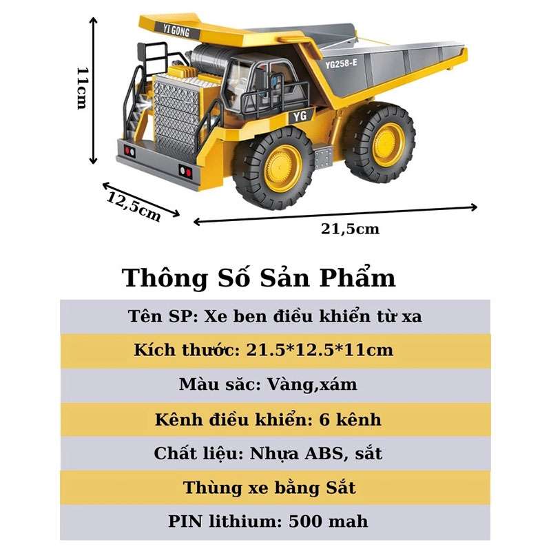 Xe ben điều khiển từ xa hd126