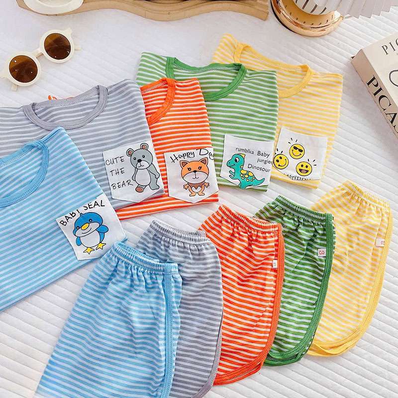 Bộ thun lạnh kẻ QA002 lố 2 bộ đủ size