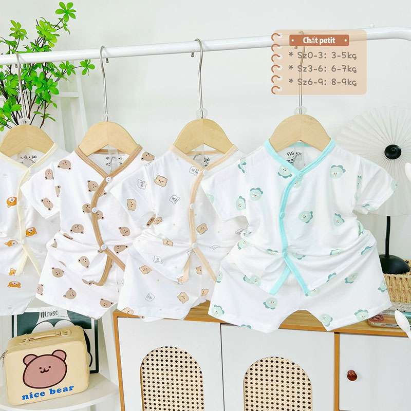 Bộ cộc tay sơ sinh hoạ tiết QA031 lố 30 bộ