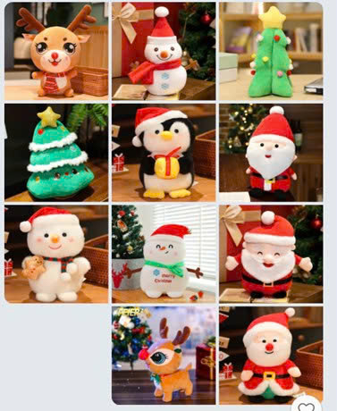 TB015 Gấu bông noel 28cm TB015 thùng 50 con