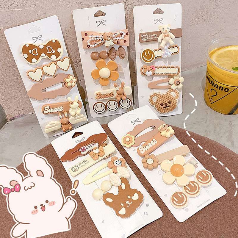Bộ 5 kẹp tóc đính nơ hk012