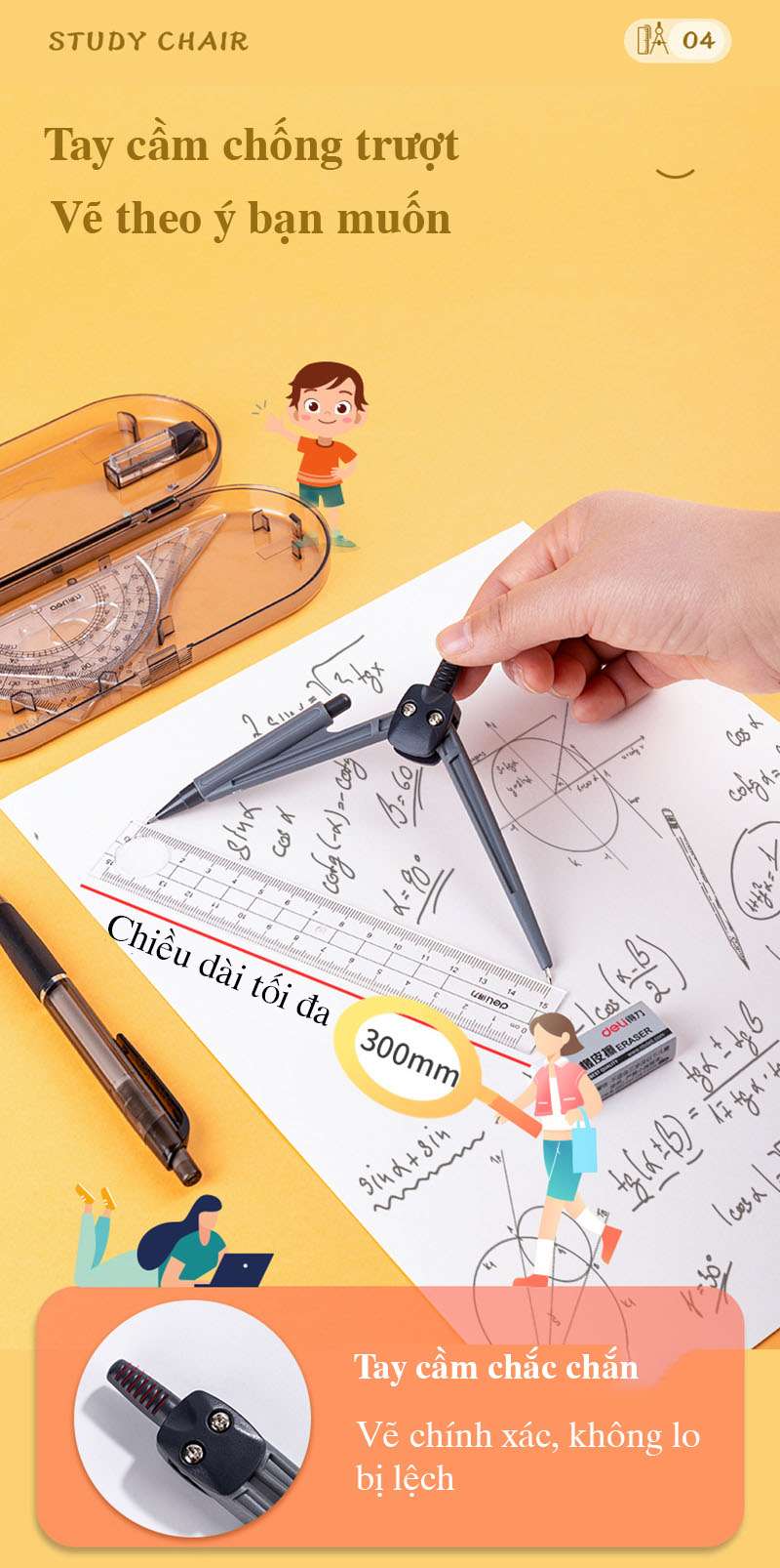 bộ dụng cụ học tập 8 món hk015