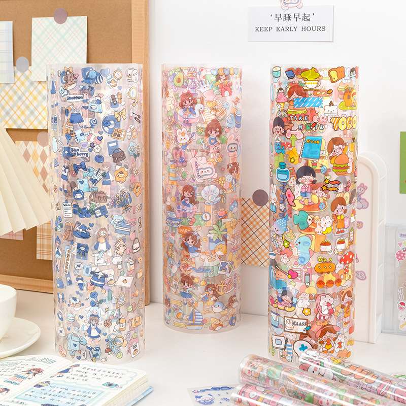 Cuộn sticker hoạt hình trong suốt hk053