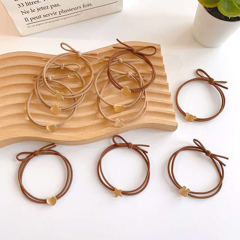 Dây buộc tóc cao su bọc da hk061