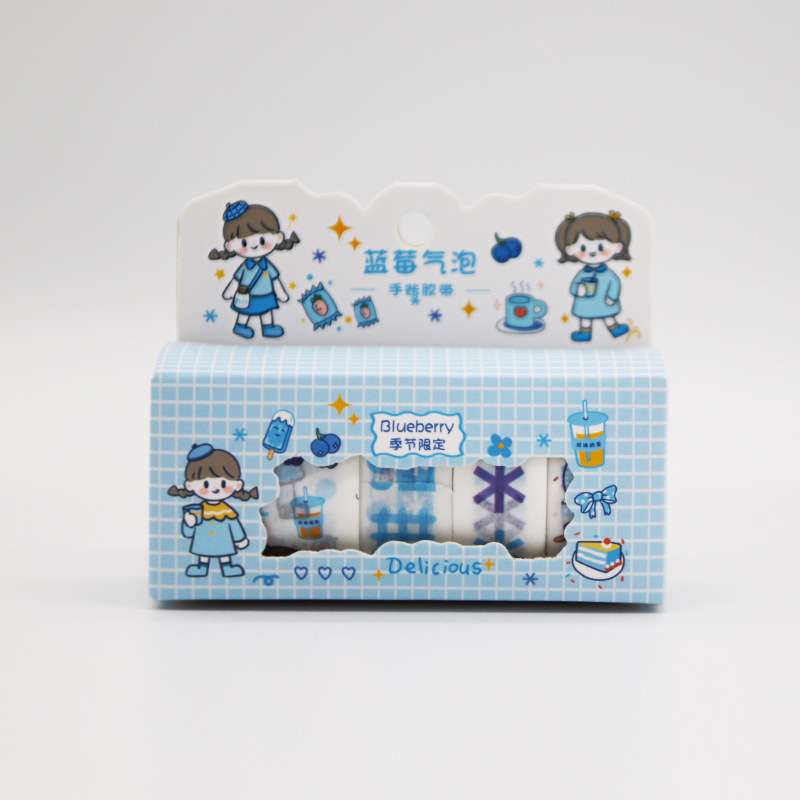 Hộp 4 cuộn băng keo Washi sticker hk112 Hộp 4 cuộn băng keo Washi sticker hk112