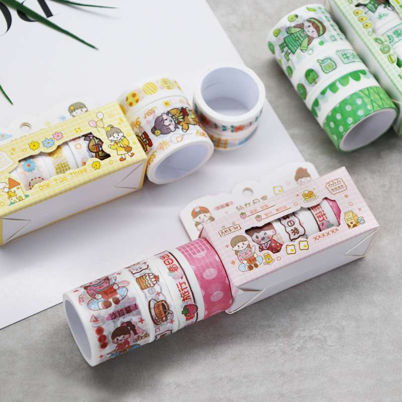 Hộp 4 cuộn băng keo Washi sticker hk112